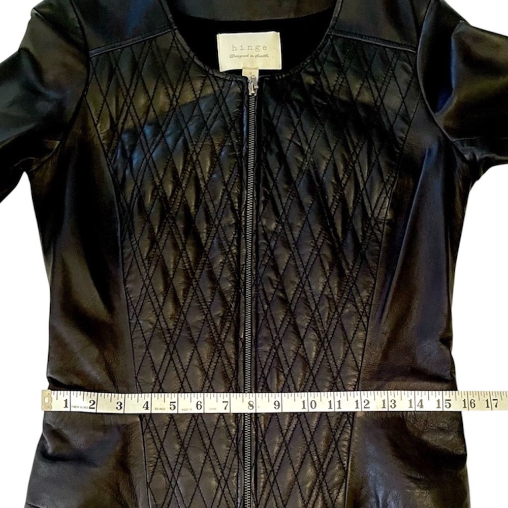 Nordstrom Hinge 100% Leather Jacket Black - Picture 7 of 12